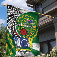 Cook Islands Independence Day Garden Flag National Flag and Emblem with Tatau Tattoo