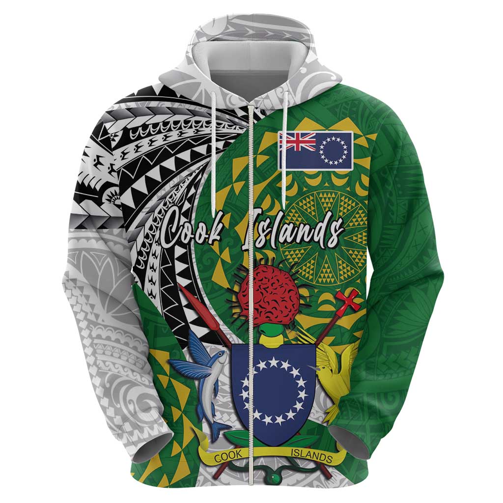 Cook Islands Independence Day Hoodie National Flag and Emblem with Tatau Tattoo