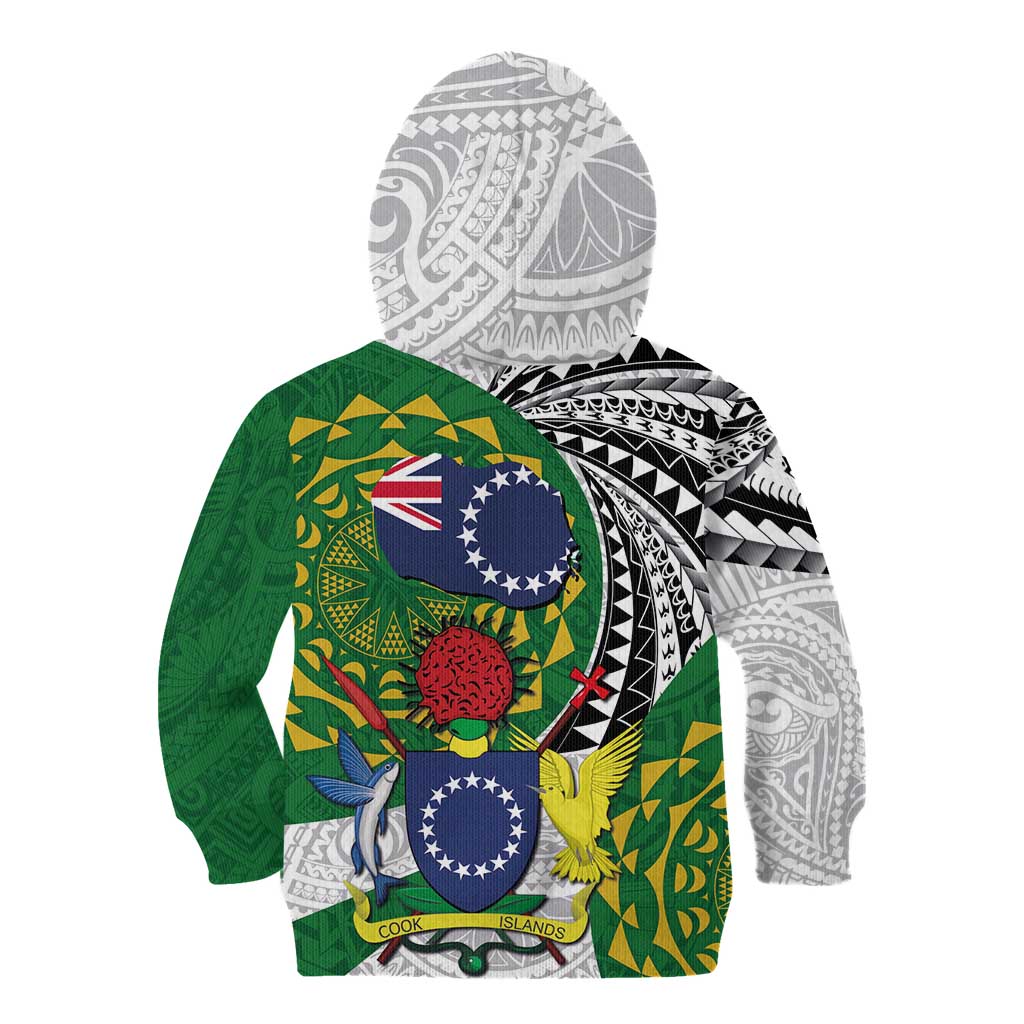 Cook Islands Independence Day Kid Hoodie National Flag and Emblem with Tatau Tattoo