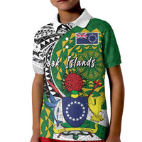 Cook Islands Independence Day Kid Polo Shirt National Flag and Emblem with Tatau Tattoo