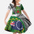 Cook Islands Independence Day Kid Short Sleeve Dress National Flag and Emblem with Tatau Tattoo