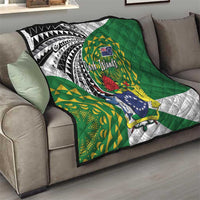 Cook Islands Independence Day Quilt National Flag and Emblem with Tatau Tattoo
