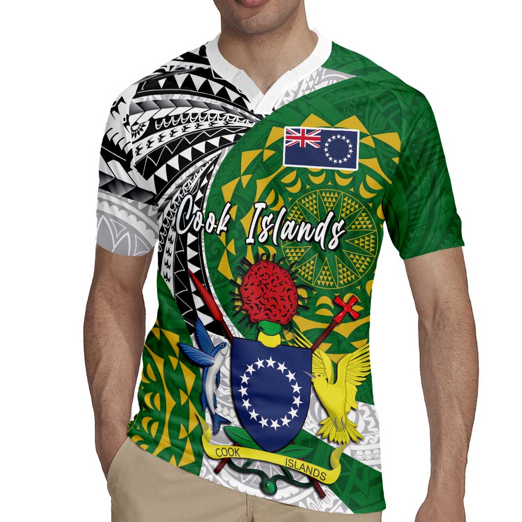 Cook Islands Independence Day Rugby Jersey National Flag and Emblem with Tatau Tattoo LT03 - Polynesian Pride