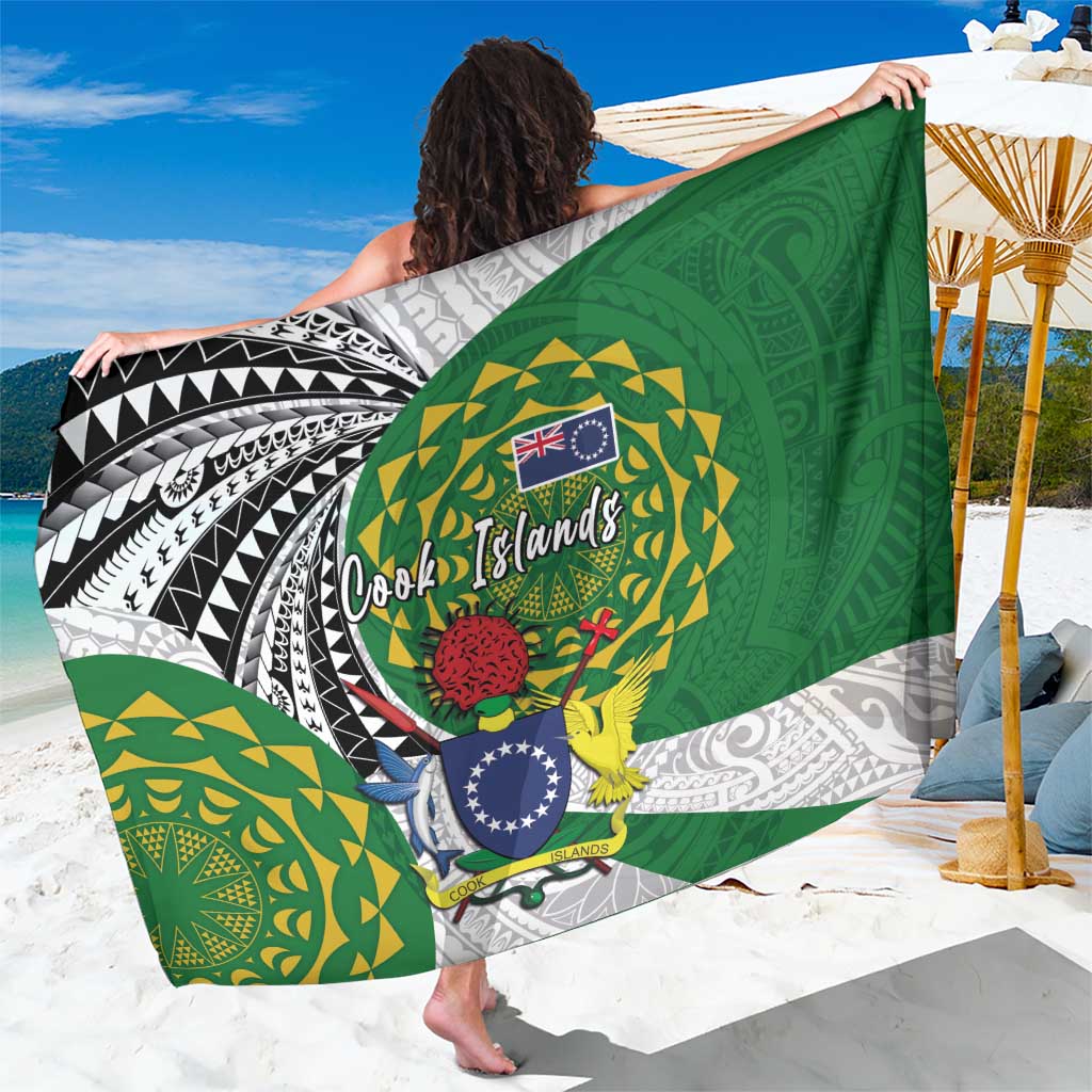 Cook Islands Independence Day Sarong National Flag and Emblem with Tatau Tattoo