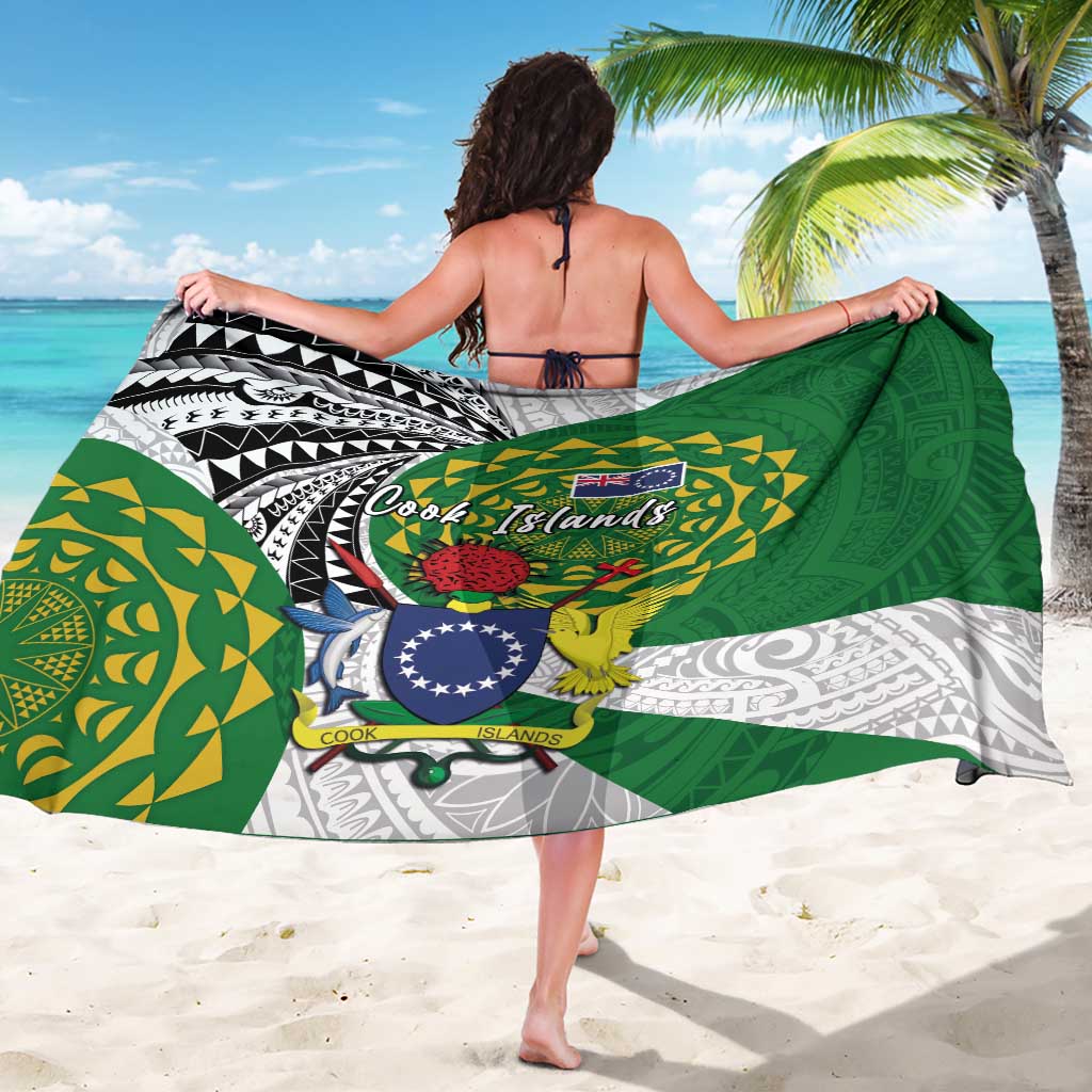 Cook Islands Independence Day Sarong National Flag and Emblem with Tatau Tattoo