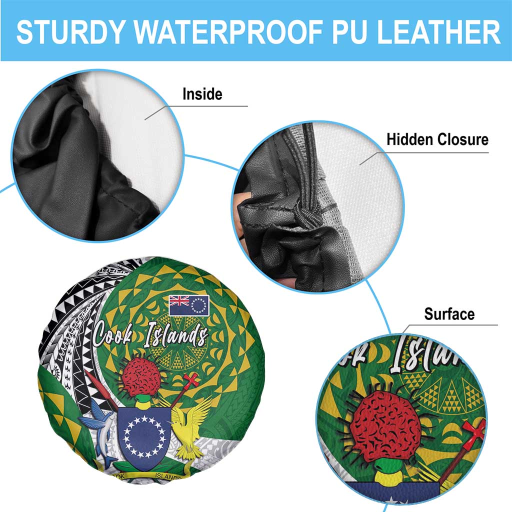 Cook Islands Independence Day Spare Tire Cover National Flag and Emblem with Tatau Tattoo