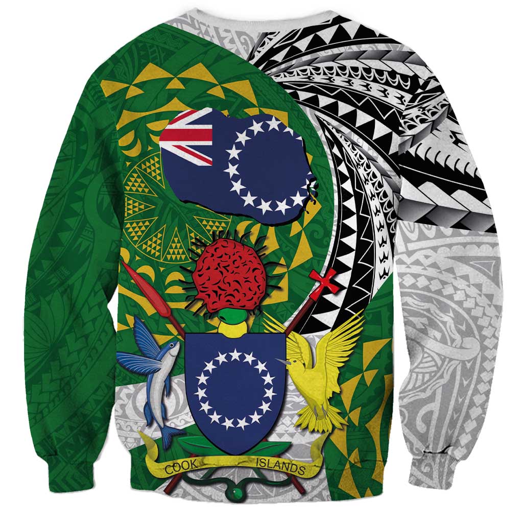 Cook Islands Independence Day Sweatshirt National Flag and Emblem with Tatau Tattoo LT03 - Polynesian Pride