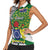 Cook Islands Independence Day Women Sleeveless Polo Shirt National Flag and Emblem with Tatau Tattoo
