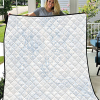 Hawaiian Turtles and Leis Quilt Tribal Kakau Pattern Airy White Blue Cloud Vibe