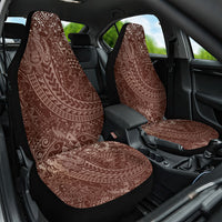 Hawaiian Turtles and Leis Car Seat Cover Tribal Kakau Pattern Mocha Mousse Color