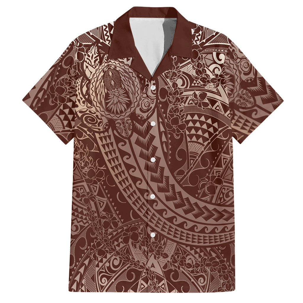 Hawaiian Turtles and Leis Hawaiian Shirt Tribal Kakau Pattern Mocha Mousse Color LT03 Mocha Mousse - Polynesian Pride