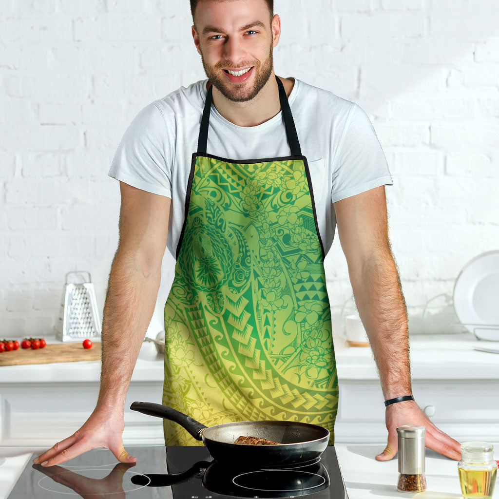 Hawaiian Turtles and Leis Apron Tribal Kakau Pattern Fresh Summer Vibe