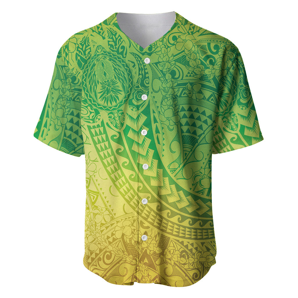 Hawaiian Turtles and Leis Baseball Jersey Tribal Kakau Pattern Fresh Summer Vibe