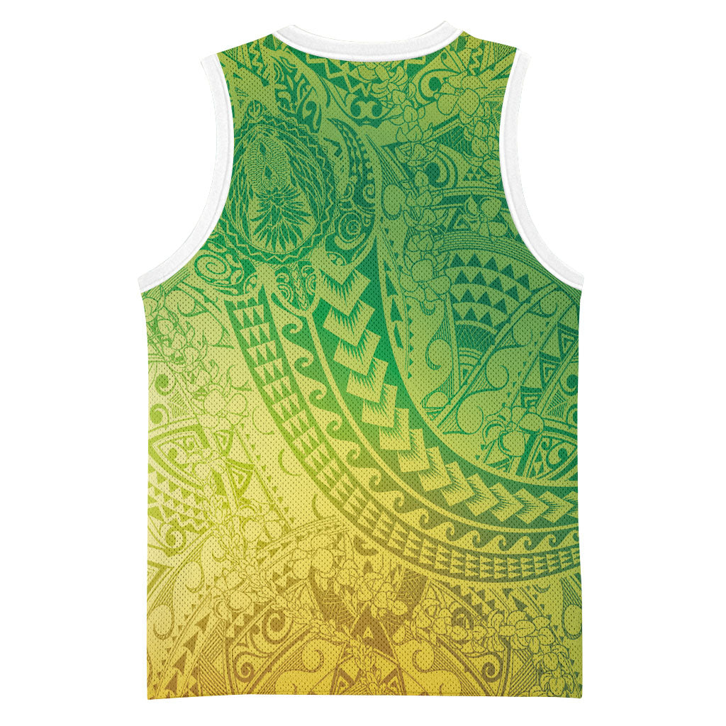 Hawaiian Turtles and Leis Basketball Jersey Tribal Kakau Pattern Fresh Summer Vibe