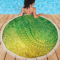 Hawaiian Turtles and Leis Beach Blanket Tribal Kakau Pattern Fresh Summer Vibe