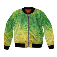 Hawaiian Turtles and Leis Bomber Jacket Tribal Kakau Pattern Fresh Summer Vibe