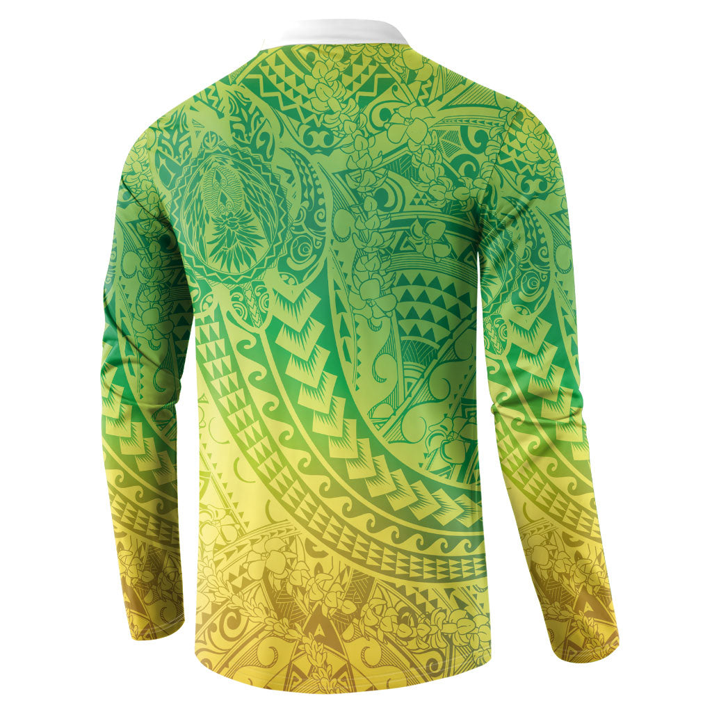 Hawaiian Turtles and Leis Button Sweatshirt Tribal Kakau Pattern Fresh Summer Vibe