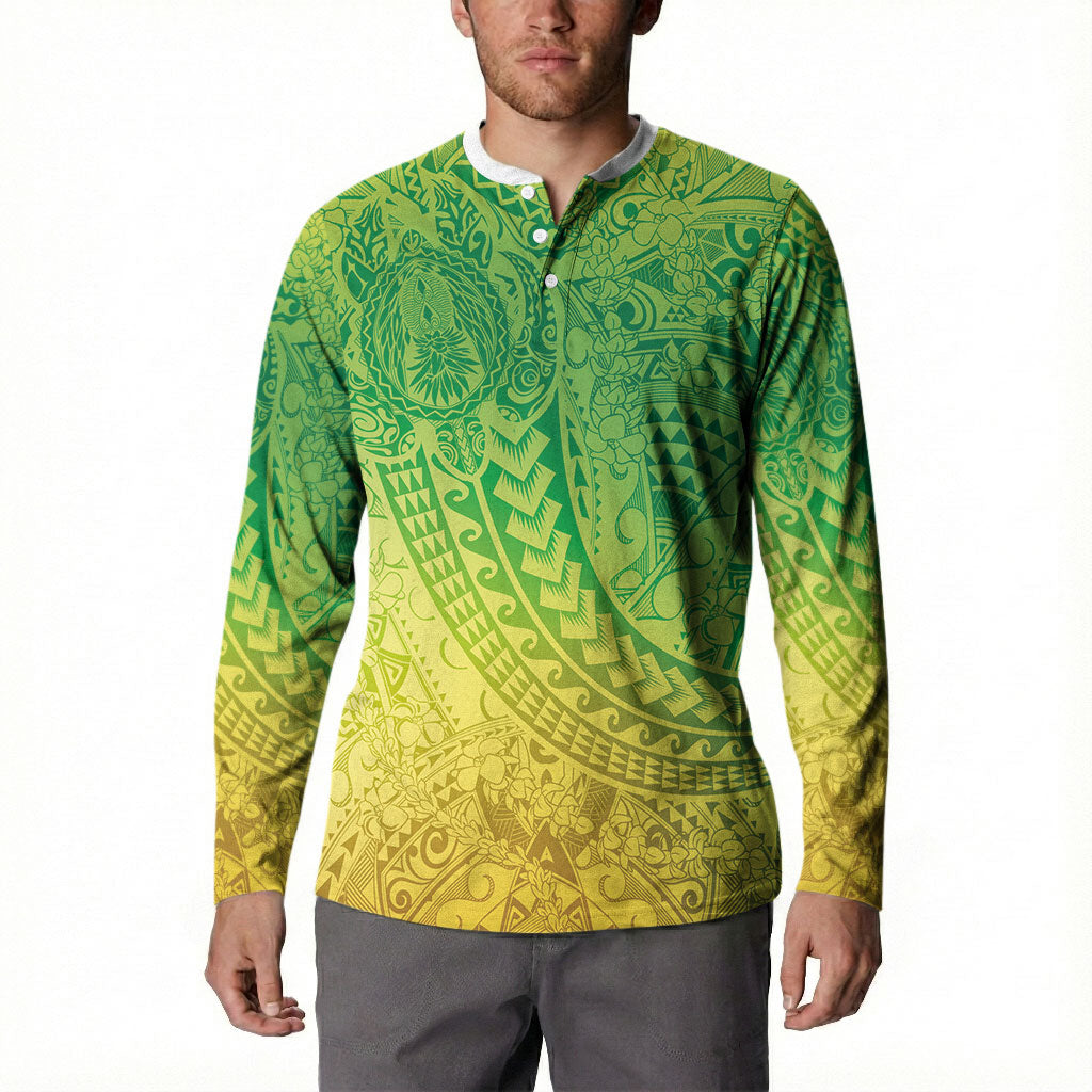 Hawaiian Turtles and Leis Button Sweatshirt Tribal Kakau Pattern Fresh Summer Vibe