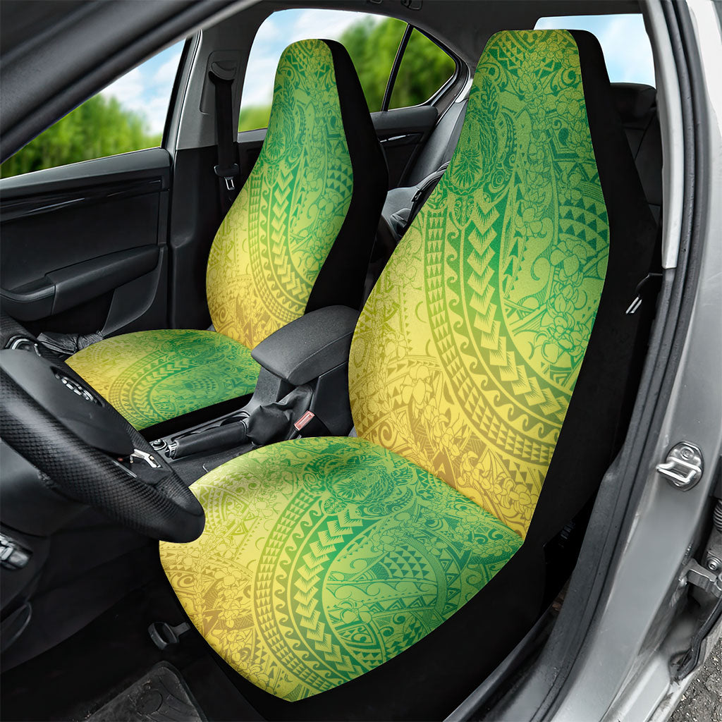 Hawaiian Turtles and Leis Car Seat Cover Tribal Kakau Pattern Fresh Summer Vibe