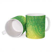 Hawaiian Turtles and Leis Ceramic Mug Tribal Kakau Pattern Fresh Summer Vibe