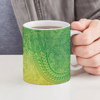 Hawaiian Turtles and Leis Ceramic Mug Tribal Kakau Pattern Fresh Summer Vibe