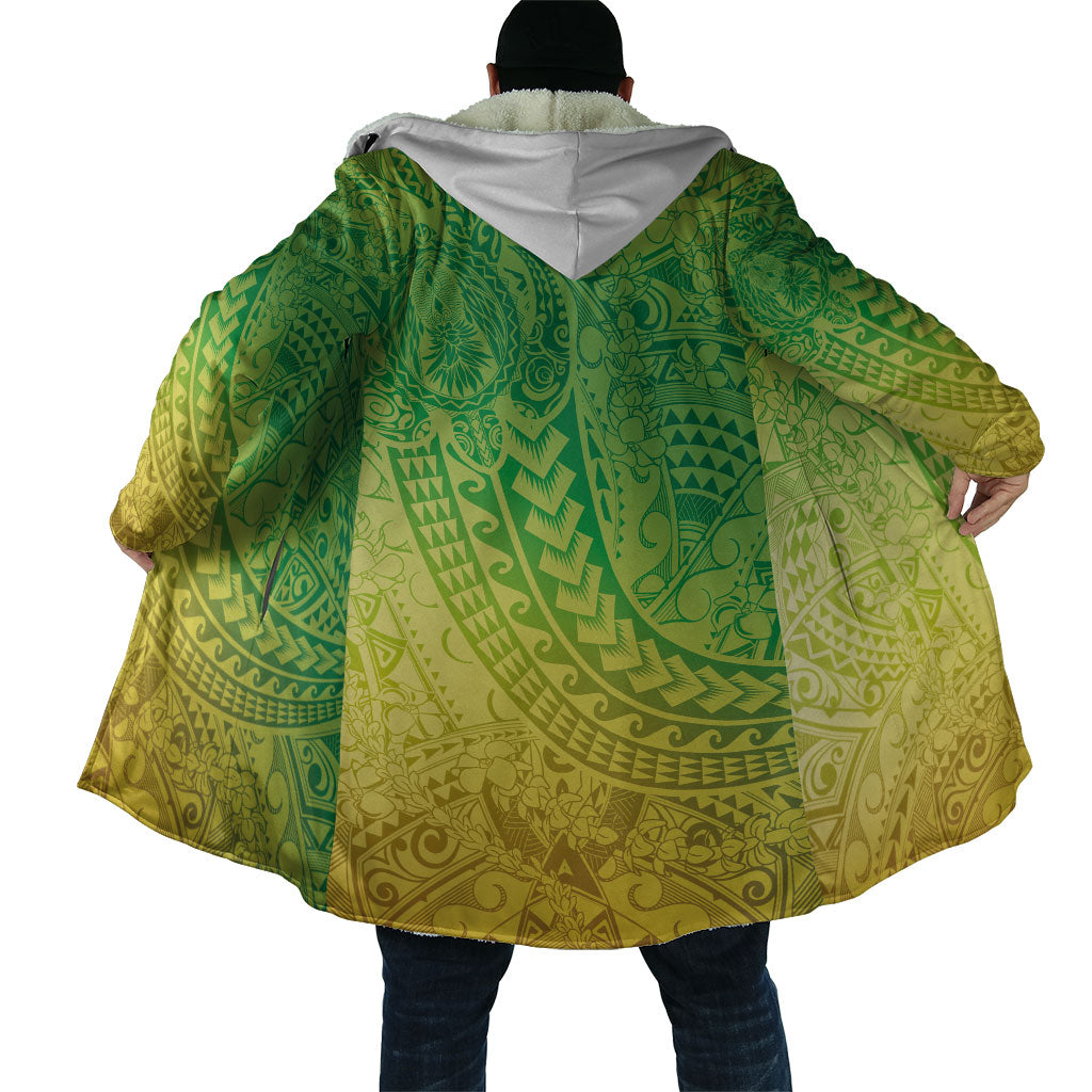 Hawaiian Turtles and Leis Cloak Tribal Kakau Pattern Fresh Summer Vibe