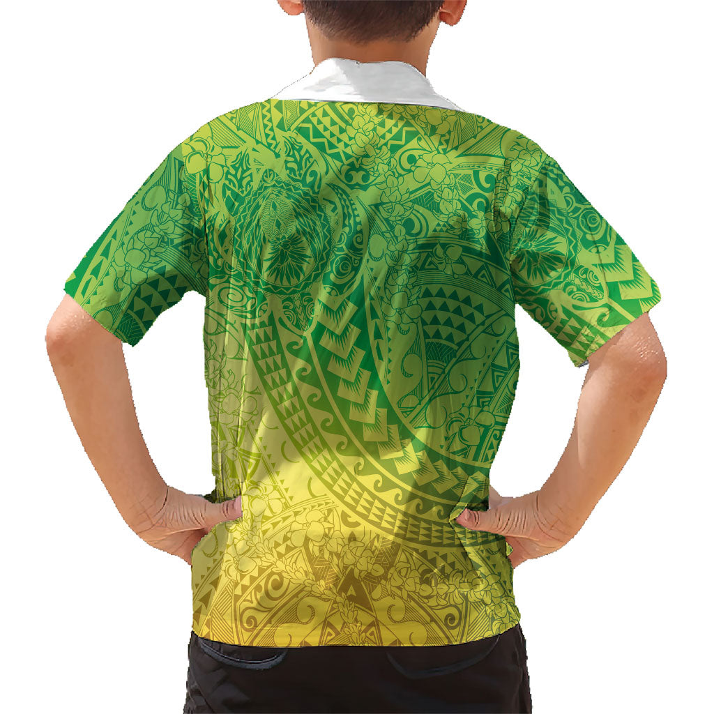 Hawaiian Turtles and Leis Family Matching Off Shoulder Short Dress and Hawaiian Shirt Tribal Kakau Pattern Fresh Summer Vibe