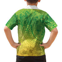 Hawaiian Turtles and Leis Family Matching Summer Maxi Dress and Hawaiian Shirt Tribal Kakau Pattern Fresh Summer Vibe