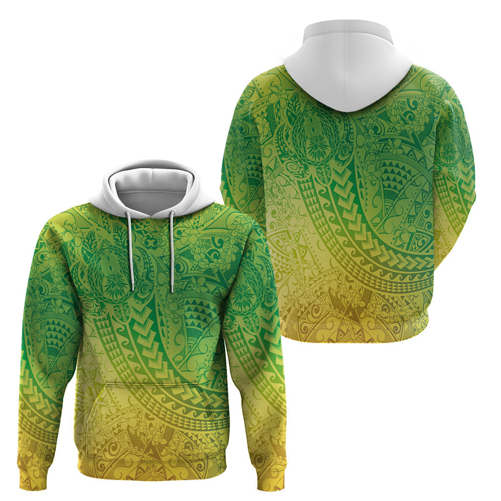Hawaiian Turtles and Leis Hoodie Tribal Kakau Pattern Fresh Summer Vibe