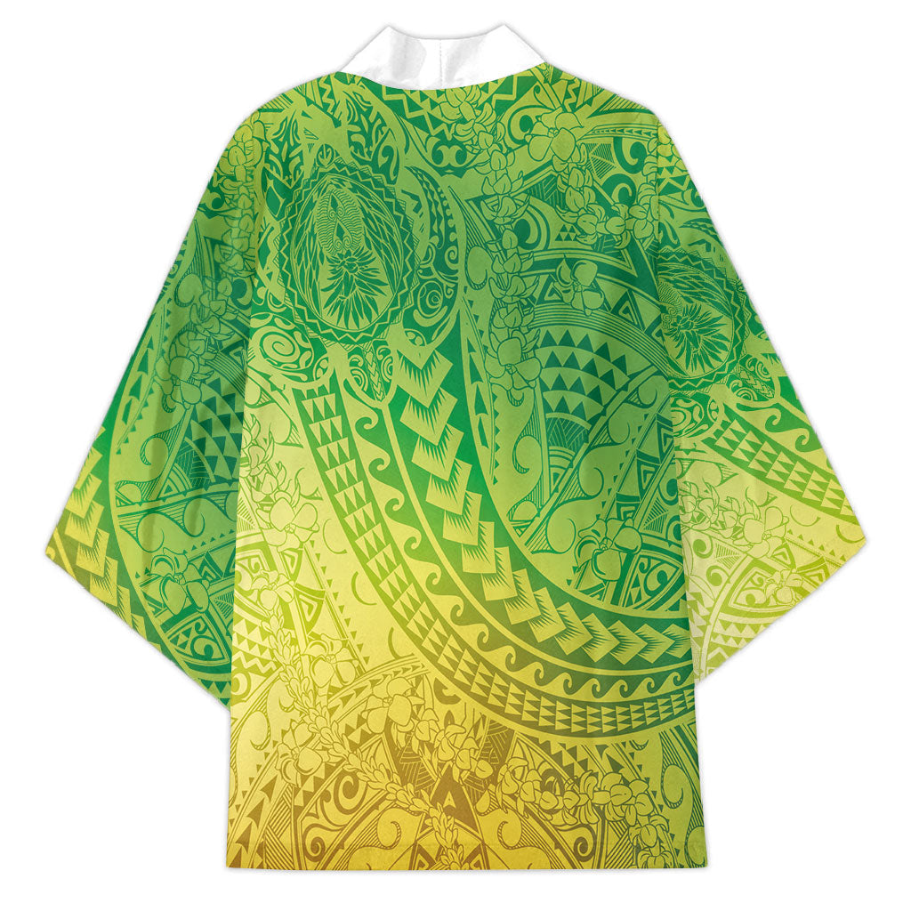 Hawaiian Turtles and Leis Kimono Tribal Kakau Pattern Fresh Summer Vibe