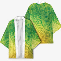 Hawaiian Turtles and Leis Kimono Tribal Kakau Pattern Fresh Summer Vibe