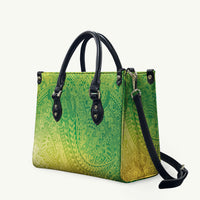 Hawaiian Turtles and Leis Leather Bag Tribal Kakau Pattern Fresh Summer Vibe