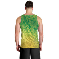 Hawaiian Turtles and Leis Men Tank Top Tribal Kakau Pattern Fresh Summer Vibe