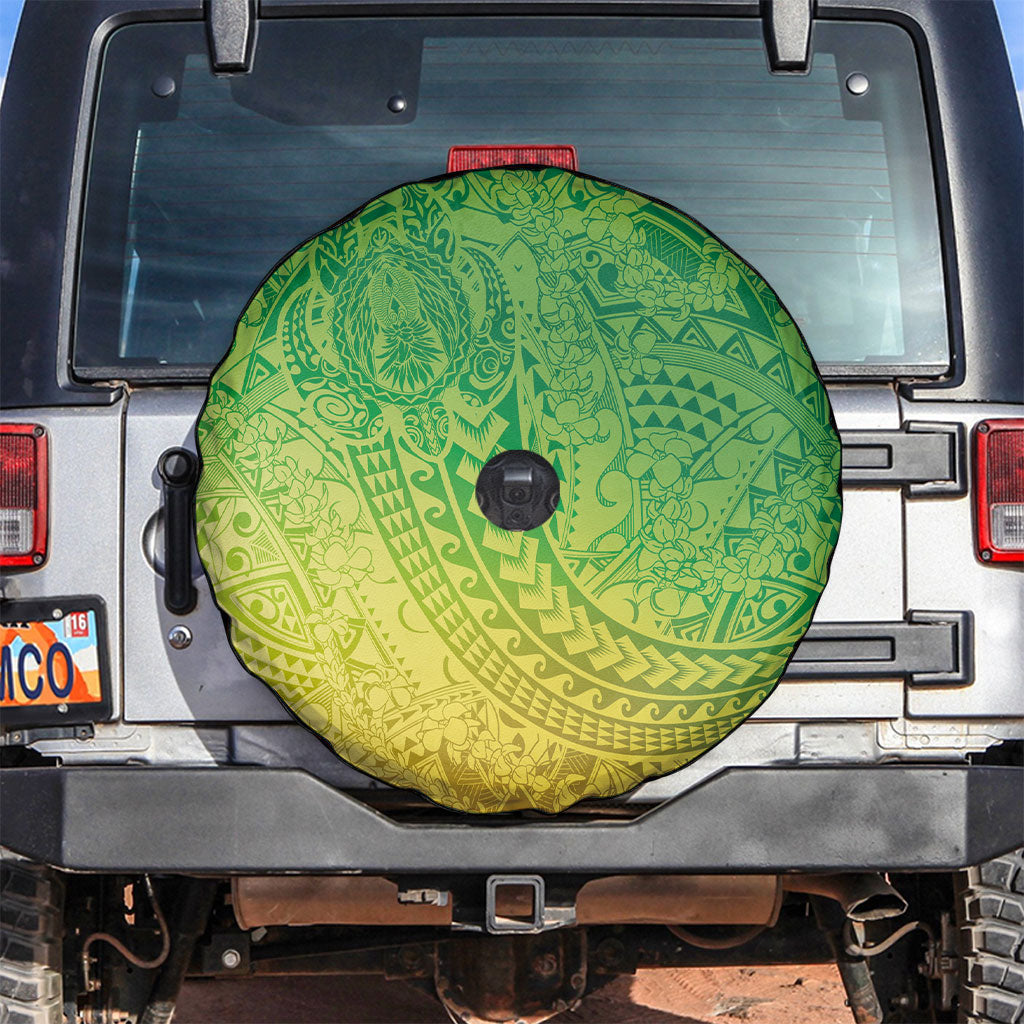 Hawaiian Turtles and Leis Spare Tire Cover Tribal Kakau Pattern Fresh Summer Vibe