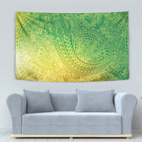 Hawaiian Turtles and Leis Tapestry Tribal Kakau Pattern Fresh Summer Vibe