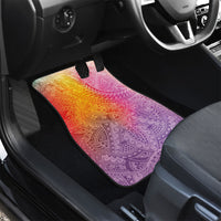 Hawaiian Turtles and Leis Car Mats Tribal Kakau Pattern Magical Rainbow Sky