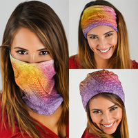 Hawaiian Turtles and Leis Neck Gaiter Tribal Kakau Pattern Magical Rainbow Sky