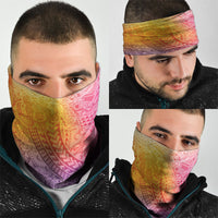 Hawaiian Turtles and Leis Neck Gaiter Tribal Kakau Pattern Magical Rainbow Sky