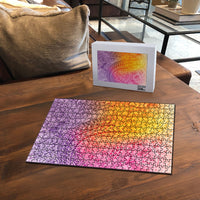 Hawaiian Turtles and Leis Puzzle Tribal Kakau Pattern Magical Rainbow Sky
