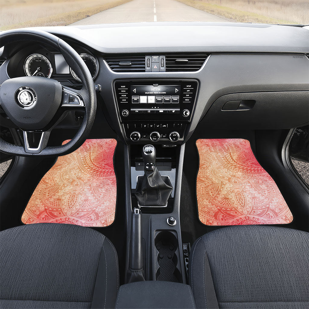 Hawaiian Turtles and Leis Car Mats Tribal Kakau Pattern Peach Fuzz Color