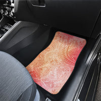 Hawaiian Turtles and Leis Car Mats Tribal Kakau Pattern Peach Fuzz Color
