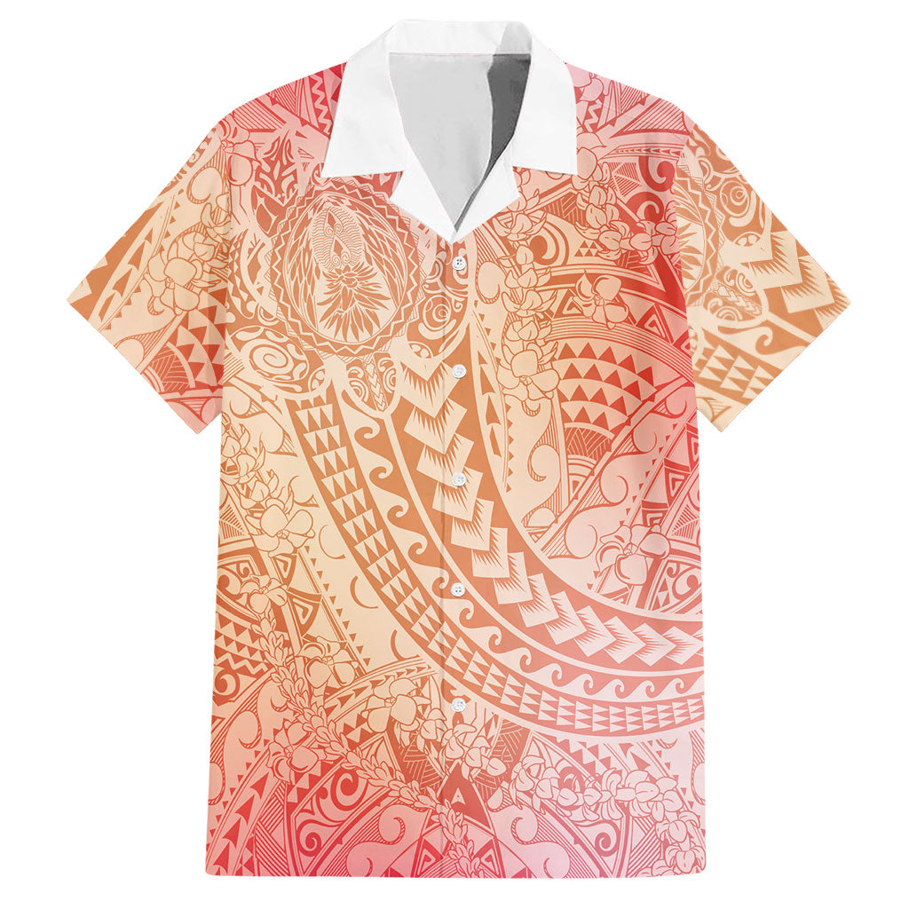 Hawaiian Turtles and Leis Hawaiian Shirt Tribal Kakau Pattern Peach Fuzz Color LT03 Peach Fuzz - Polynesian Pride