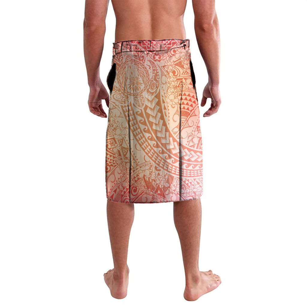 Hawaiian Turtles and Leis Lavalava Tribal Kakau Pattern Peach Fuzz Color