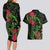 New Zealand Chameleon and Gecko Couples Matching Long Sleeve Bodycon Dress and Hawaiian Shirt Maori Silver Fern and Pohutukawa Decoration