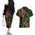 New Zealand Chameleon and Gecko Couples Matching Off The Shoulder Long Sleeve Dress and Hawaiian Shirt Maori Silver Fern and Pohutukawa Decoration