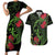 New Zealand Chameleon and Gecko Couples Matching Short Sleeve Bodycon Dress and Hawaiian Shirt Maori Silver Fern and Pohutukawa Decoration