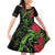 New Zealand Chameleon and Gecko Family Matching Off Shoulder Short Dress and Hawaiian Shirt Maori Silver Fern and Pohutukawa Decoration