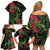 New Zealand Chameleon and Gecko Family Matching Off Shoulder Short Dress and Hawaiian Shirt Maori Silver Fern and Pohutukawa Decoration