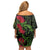 New Zealand Chameleon and Gecko Family Matching Off Shoulder Short Dress and Hawaiian Shirt Maori Silver Fern and Pohutukawa Decoration