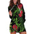 New Zealand Chameleon and Gecko Hoodie Dress Maori Silver Fern and Pohutukawa Decoration